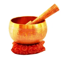 Bell Metal Singing Bowl: Tibetan Buddhist  Musical Instrument Set For Meditation, 4 inches (11317)