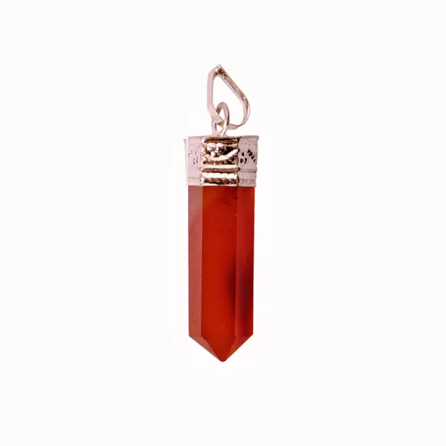 Carnelian Pendant For Necklace: Reiki Energized Natural Crystal, Good Luck Healing Charm (11326)
