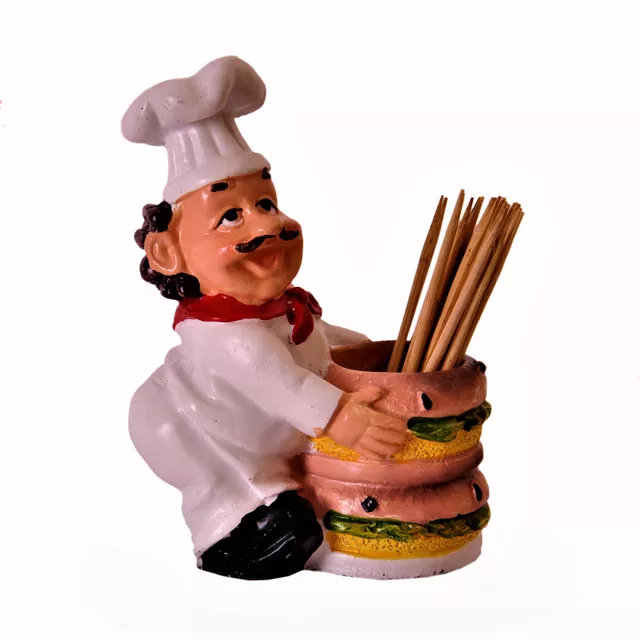 Ceramic Toothpick Holder 'Masterchef'; Kitchen Dining Quirky Decor Gift (11379)