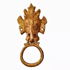 Brass Metal Door Knocker Drawer Pull Ring Handle Knob: Ganesha (11383)