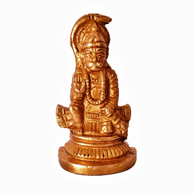 Mini Idol Lord Hanuman: Pure Brass Metal Statue for Home, Car or Office�(11389)