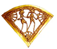 Brass Wall Hanging Plaque 'Farm Life': Dokra Craft Tribal Artform Slice Plate Statue (11441)