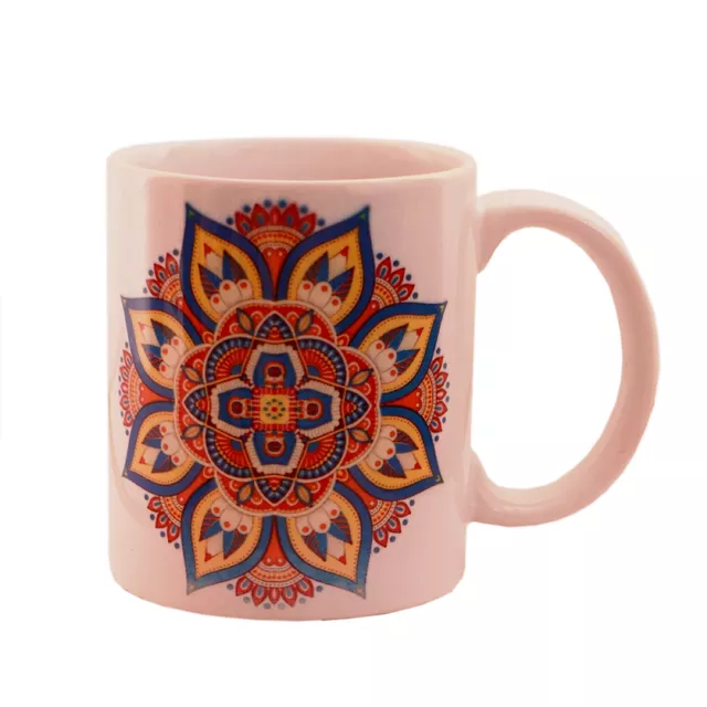 Ceramic Mug With Indian Rangoli Pattern, Ethnic Gift for Birthday, Anniversary (11444)