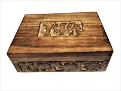 Wooden Jewellery Box 'Elephant's Abode': Rustic Distress Finish Box, Unique Gift For Girls�(11499)