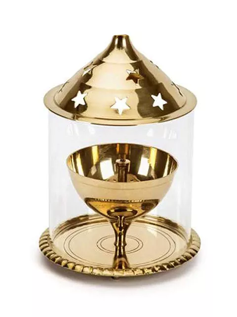 Brass Oil Lamp Akhand Jyoti: Long Lasting Festival Deepam Decor Gift (11555)