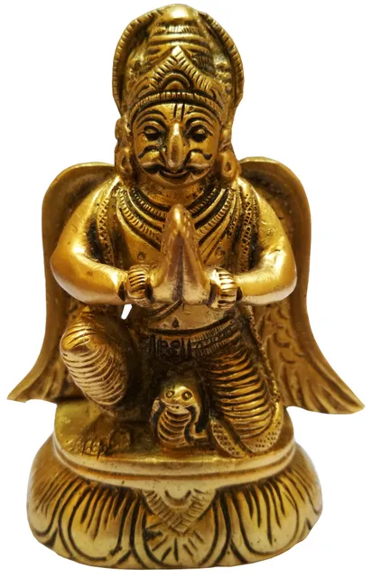 Brass Statue Garuda (Tarkshya or�Vynateya): King of Birds & Mount of Lord Vishnu (11574)