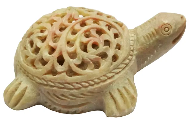 Soapstone Statue: Jali Carving Tortoise (11661)