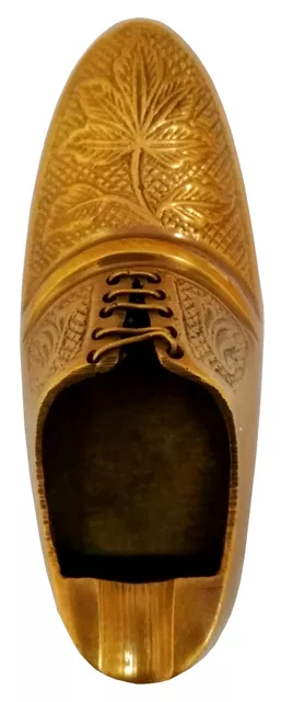 Brass Ashtray 'Kick the Butt': Funky Vintage Shoe Shaped Ash Tray for Cigarette Smokers (11663)