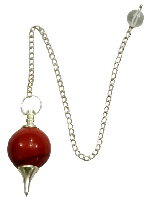 Red Jasper Ball Pendulum: Reiki Healing Dowsing Divination Crystal Stones Pendant (11683)