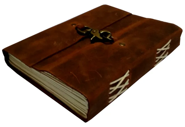Leather Diary 'Lock Your Secrets': Handmade Paper Journal for Corporate Gift or Personal Memoir (11686)