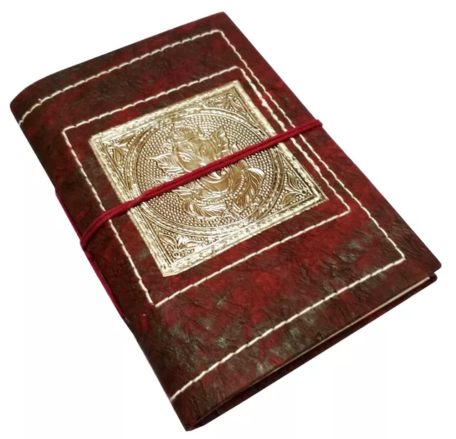 Handmade Journal (Vintage Diary) 'Lord Ganesha': Handmade Paper Notebook; Unique Gift for Personal Memoir (11700)