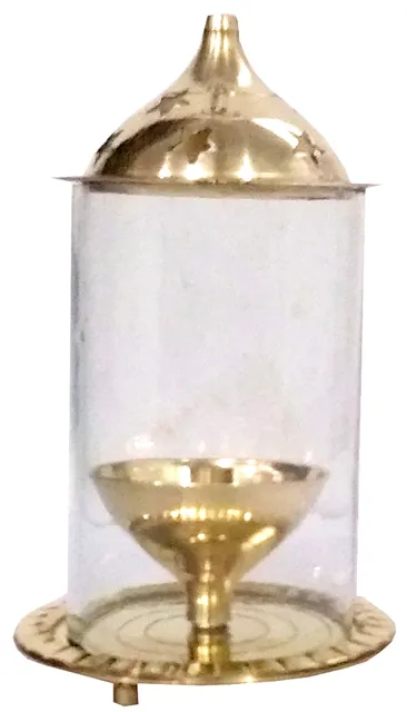 Brass Oil Lamp Akhand Jyoti: Long Lasting Festival Deepam Decor Gift, 4.5 inches (11555A)