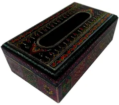 Wooden Tissue Box Paper Napkin Holder: Hand-painted Dining Kitchen Accessory (11797)