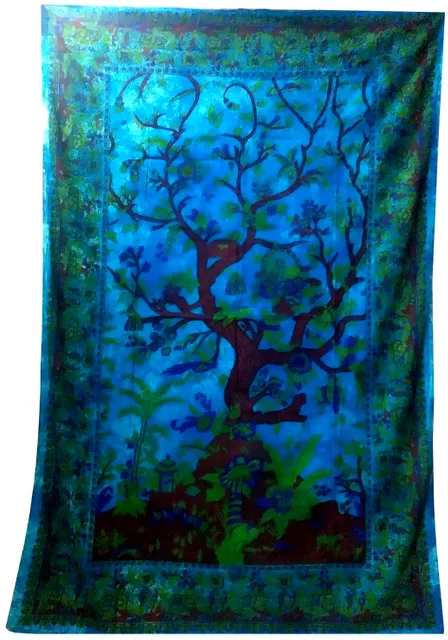 Cotton Bed Cover Wall Poster Beach Throw 'The Origin': Bohemian Hanging Tapestry (20048)
