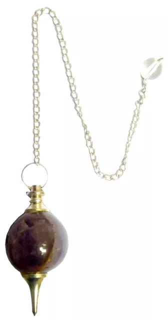 Amethyst Ball Pendulum: Reiki Healing Dowsing Divination Crystal Stone (11925)