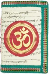 Handmade Paper Journal 'Om, The Sound Of Vedas': Vintage Diary Notebook With Thread Closure (11489A)
