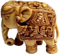 Resin Statue 'Holy Elephant': Intricate Hindu Mythology Design Showpiece Idol (12004)