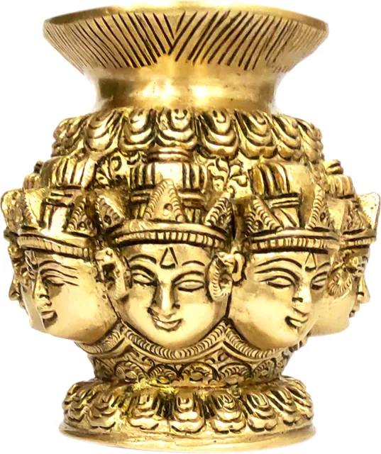 Brass Kalash Omnipresent Siva: Rare Collection Decorative Temple Vase (12054)