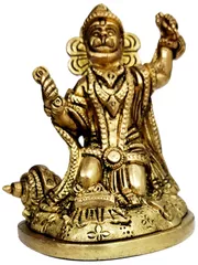 Brass Idol Kirtan Hanuman: Rare Collectible Statue of Bajrangbali (12070)