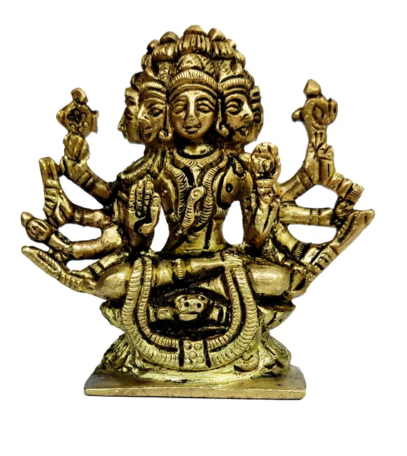 Brass Idol Gayatri (Savitri): Rare Collectible Statue of Mother of Vedas (12074)