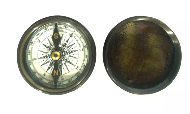 Brass Compass: Marine Pirate Navigation Instrument (12086)