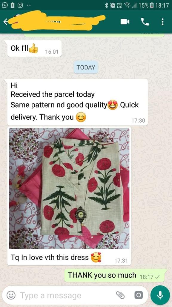 Received the parcel today, same pattern and good quality, quick delivery. Thank You. - Reviewed on 09-Jan-2019