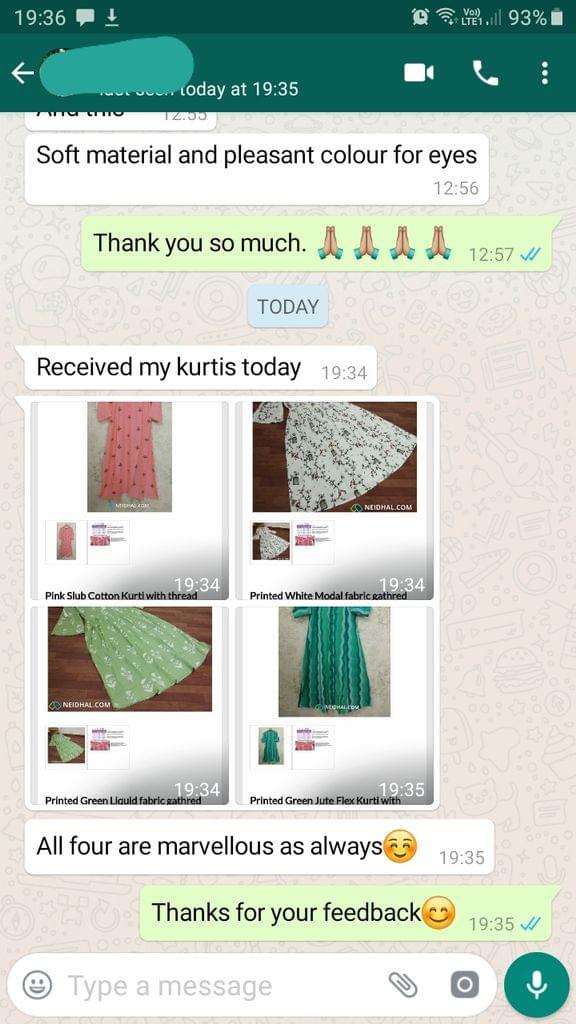 I received my Kurtis today...All four are marvelous as always... Very nice.  -Reviewed on 08-Aug-2019