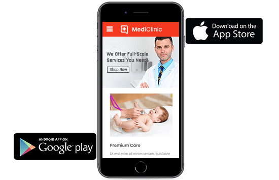 Android and iOS mobile apps for an online medical and healthcare services portal, built using StoreHippo ecommerce platform