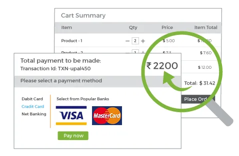 Ecommerce store's payment page showing automatic currency conversion on checkout using toreHippo multi currency solution