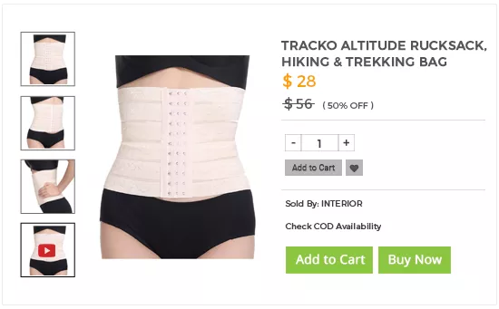 Product page of a online shapewear store built using StoreHippo ecommerce platform.