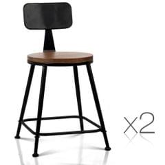 Industrial Dining Chairs Dark Brown and Black