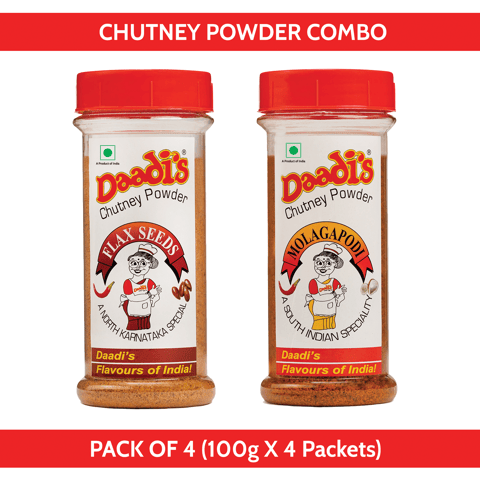 Chutney Powder 100g (PACK OF 4) (MOLAGAPODI & FLAX SEEDS)