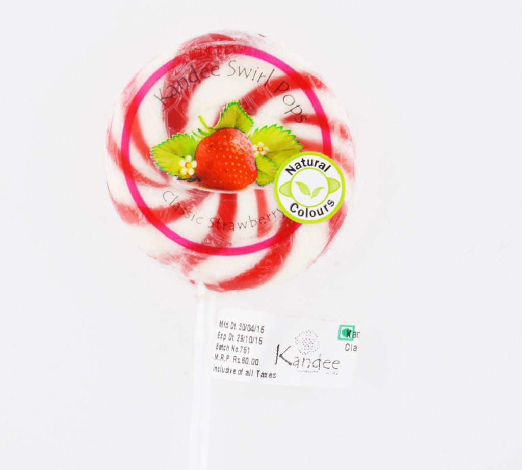 Classic Strawberry  Candy - Pack of 6 Pops -Kandee Swirl Pop