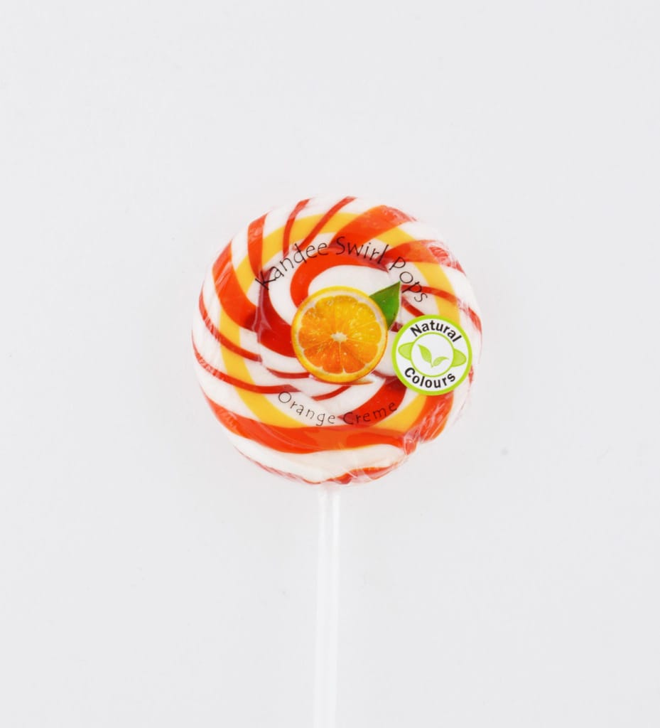 Orange Creme Candy - Pack of 6 Pops -Kandee Swirl Pop