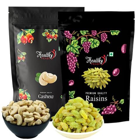 Dry Fruits And Nuts Combo of Cashew Nuts W320 And Raisins