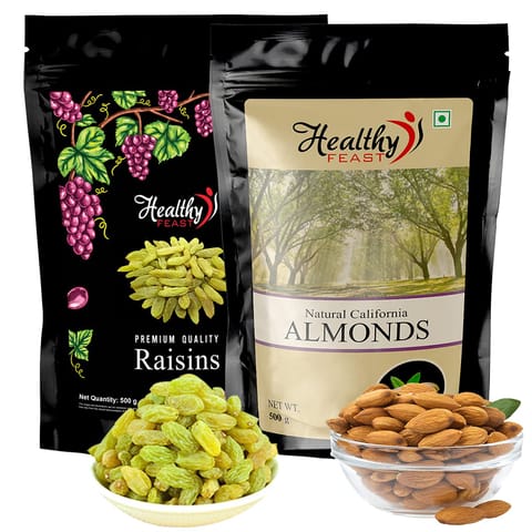 Dry Fruits And Nuts Combo of California Almonds And Raisins
