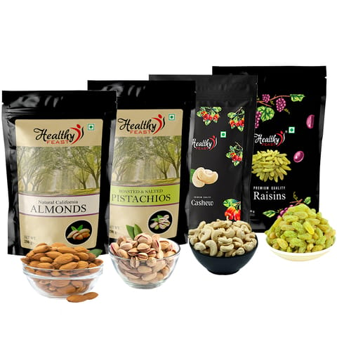 Dry Fruits And Nuts Combo of California Almonds, Cashews , Pistachios , Raisins