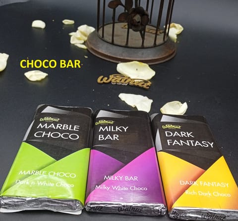 Assorted Chocolate Bar  - Marble Choco , Milky Bar , Dark Fantasy (Pack Of 3)