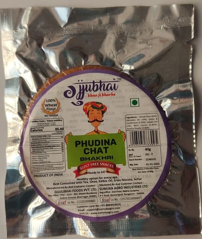 Pudina Chat Bhakri - 480gm (Pack Of 12, 40gm Each)