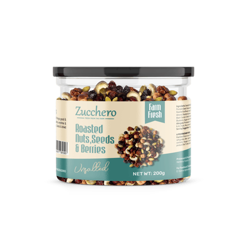 Roasted Mix Of 14 Premium Nuts , Seeds & Berries | Unsalted