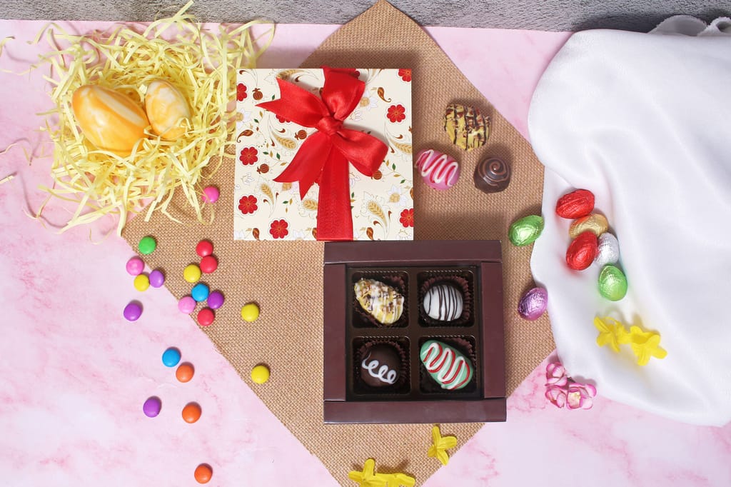 Mini Easter Eggs Box | 4 Assorted Chocolate Truffle