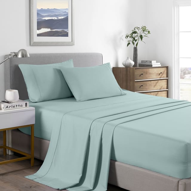 (DOUBLE) Royal Comfort 2000 Thread Count Bamboo Cooling Sheet Set Ultra Soft Bedding  - Frost