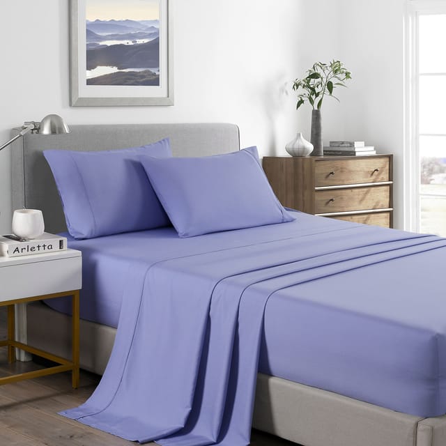 (DOUBLE) Royal Comfort 2000 Thread Count Bamboo Cooling Sheet Set Ultra Soft Bedding  - Mid Blue
