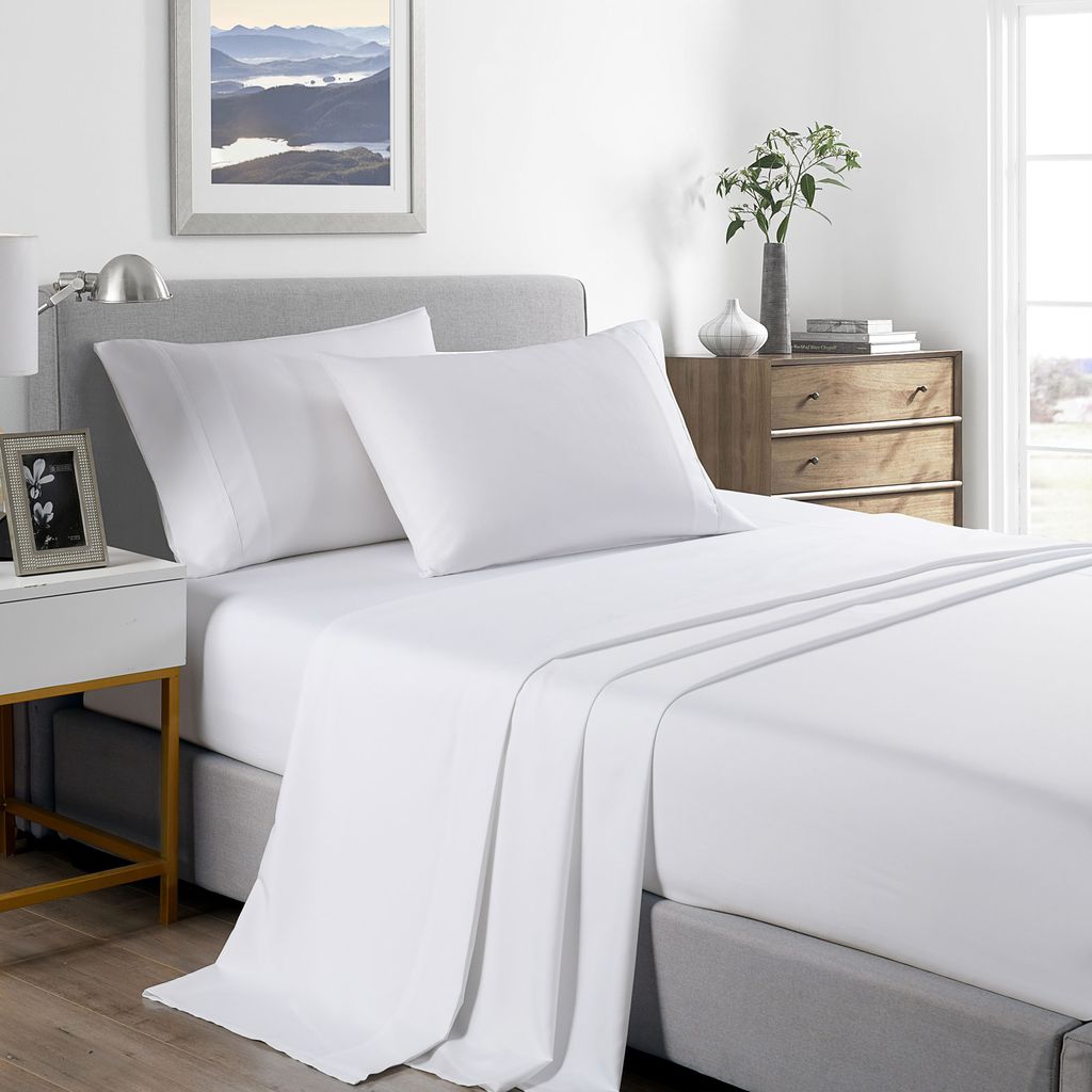 (QUEEN) Royal Comfort 2000 Thread Count Bamboo Cooling Sheet Set Ultra Soft Bedding - White