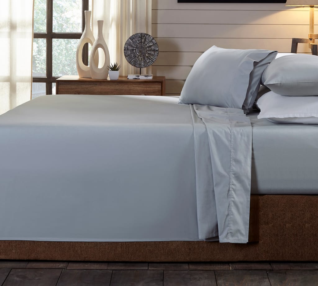 (QUEEN)Royal Comfort 250TC Organic 100% Cotton Sheet Set 4 Piece Luxury Hotel Style  Graphite