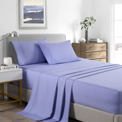 (DOUBLE) Casa Decor 2000 Thread Count Bamboo Cooling Sheet Set Ultra Soft Bedding - Mid Blue
