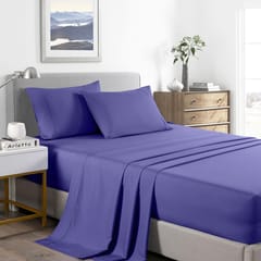 (DOUBLE) Casa Decor 2000 Thread Count Bamboo Cooling Sheet Set Ultra Soft Bedding - Royal Blue