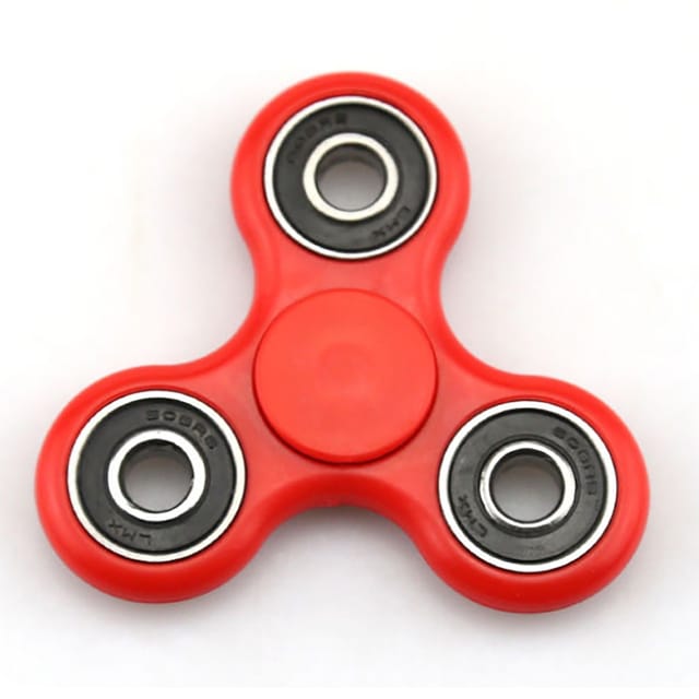 Fidget Spinner Premium Quality Trispinner Bearings ADD ADHD Stress Reducer - Red