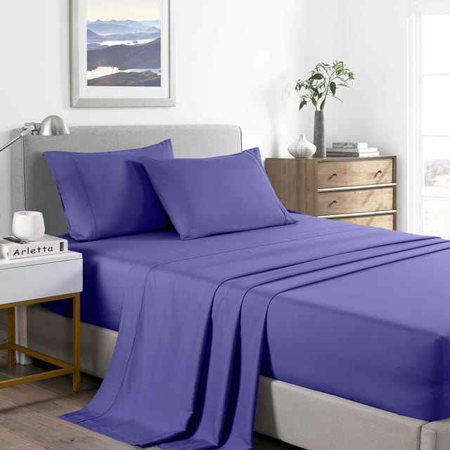 (KING) Casa Decor 2000 Thread Count Bamboo Cooling Sheet Set Ultra Soft Bedding - Royal Blue