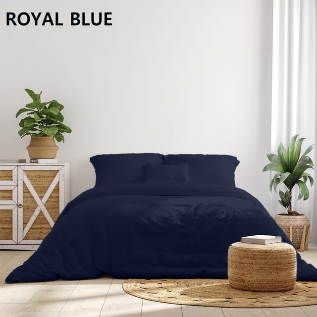 (KING)Royal Comfort 1000TC Hotel Grade Bamboo Cotton Sheets Pillowcases Set Ultrasoft - King - Royal Blue